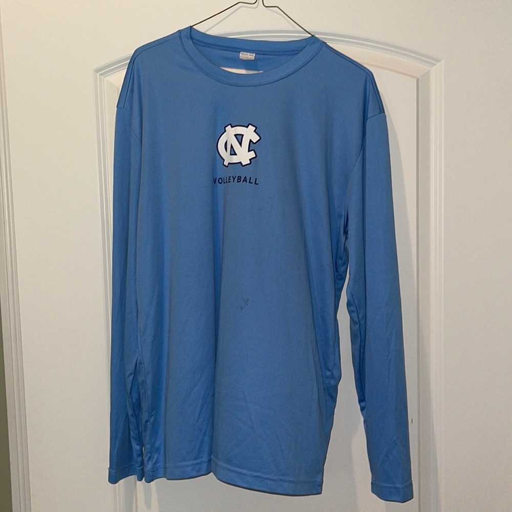 University Volleyball Long Sleeve Tee - Light Blue